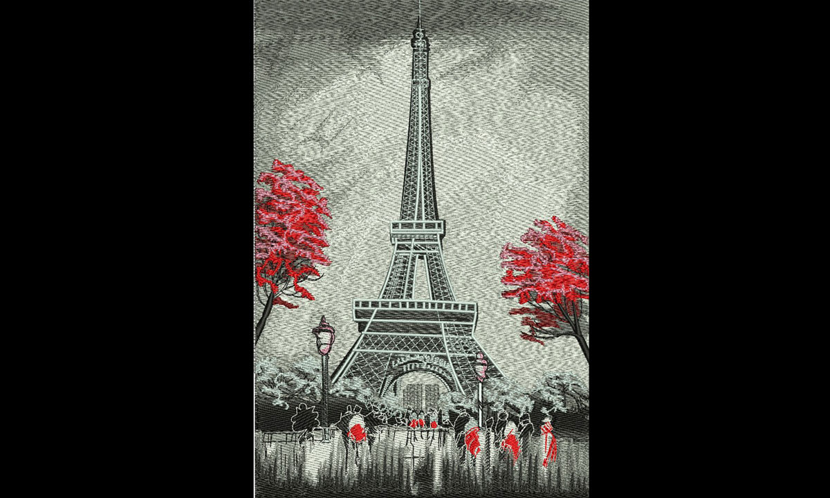 Embroidery Digitizing Eiffel Tower