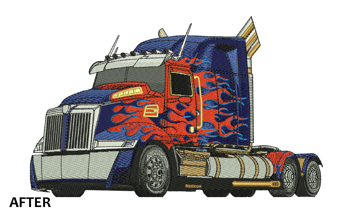 Embroidery Digitizing For Optimus Prime